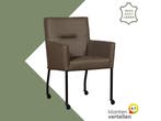 Leren eetkamerstoel Lucky - Toledo Moss (bruin/groen), Huis en Inrichting, Stoelen, Nieuw, Leer, Ophalen of Verzenden, Eén