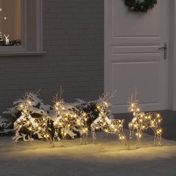 vidaXL LED Rendieren 4 st 80 LEDs Goud 44 x 18 x 65,5 cm, Diversen, Verzenden, Nieuw