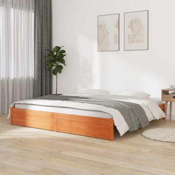 vidaXL Bedframe Wasbruin 150 x 200 cm Massief vurenhout, Huis en Inrichting, Slaapkamer | Bedden, Verzenden, Nieuw