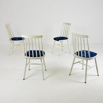 Eetkamerstoel - Hout - Set van vier vintage stoelen