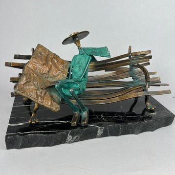 Pawe Erazmus (XX-XXI) - The reader. Large, 7kg, bronze,, Antiek en Kunst