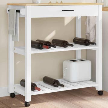 vidaXL Keukentrolley MONZA 84x40x88,5 cm massief grenenhout, Verzenden, Nieuw