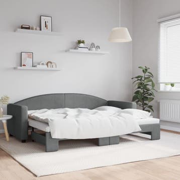 vidaXL Slaapbank met onderschuifbed 80x200 cm stof, Verzenden