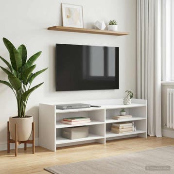 vidaXL TV Kast 135 x 33 x 47 cm Wit Bewerkt hout, Verzenden