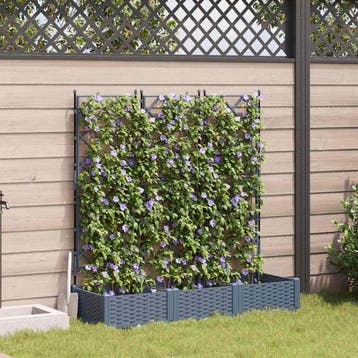 vidaXL Plantenbak 3 st Lichtgrijs 120 x 40 x 125,5 cm PP, Verzenden, Nieuw