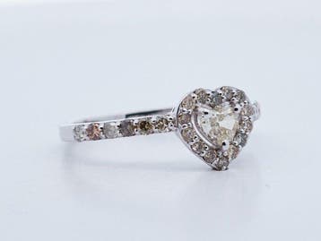 Zonder minimumprijs - Ring - 14 karaat Witgoud - 0.73ct. tw., Nieuw