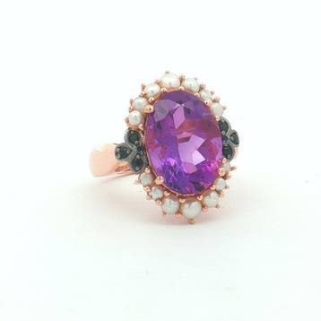 Sans prix de réserve - Bague Argent - 4.90ct. tw. Améthyste