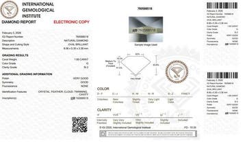 1 pcs Diamant (Naturelle) - 1.00 ct - Oval - G - SI2 -