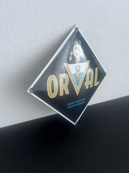 Orval Trappistenbier reclamebord – emaille metaal – bier, Antiquités & Art, Antiquités | Assiettes décoratives & Carrelages