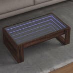 vidaXL Salontafel met Infinity LED 90x53x30 cm bruin, Verzenden, Nieuw