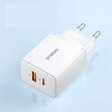 Dual Port Stekkerlader USB/USB-C - 20W PD Muur Oplader, Telecommunicatie, Verzenden, Nieuw