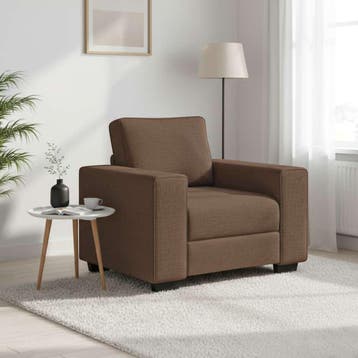 vidaXL Sofastoel Bruin 100x77x82 cm Stof, Verzenden