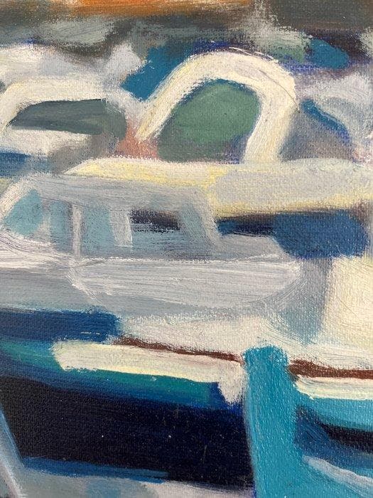 Jérôme Dreyfus - Bateaux face à Notre Dame Vieux Port, Antiek en Kunst, Kunst | Schilderijen | Modern