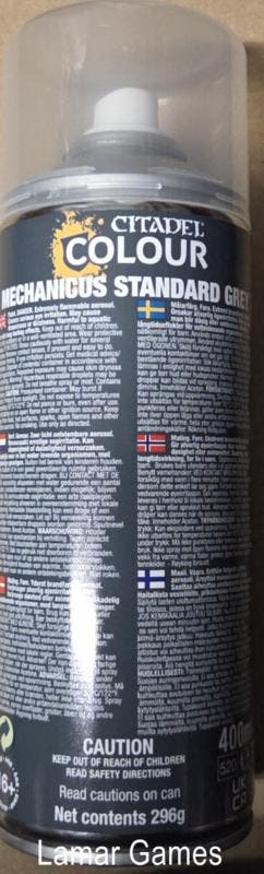 Mechanicus Standard Grey Spray 400 ML (Warhammer Nieuw)  LET, Hobby en Vrije tijd, Wargaming, Ophalen of Verzenden, Nieuw