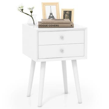 2dekans | Nachtkastje Wit 40x40x59,5 cm – Houten Bijzettafel, Huis en Inrichting, Ophalen of Verzenden, Nieuw