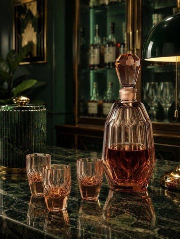 Karl Palda - Bohemia - Service à liqueur - Cristal, rosaline