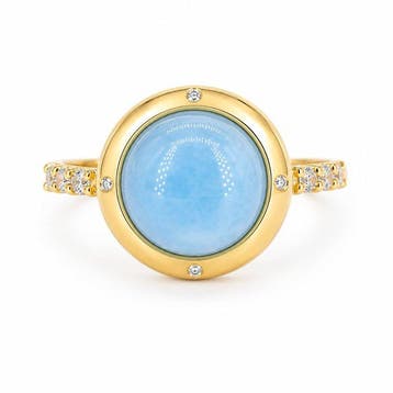Sans prix de réserve - Bague Plaqué or Aigue-marine -, Bijoux, Sacs & Beauté