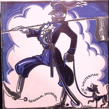 Westerman als hond van Snijders op spotprent (lijst optie), Antiek en Kunst, Kunst | Litho's en Zeefdrukken, Verzenden