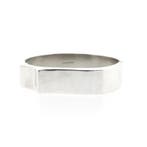 Zilveren brede artistieke slavenarmband; Maat M/L, Ophalen of Verzenden, Gebruikt, Overige kleuren, Zilver