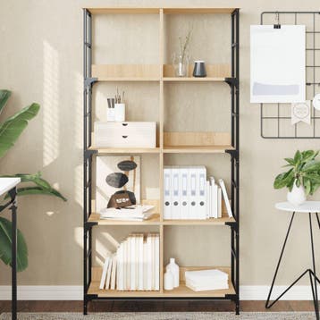 vidaXL Boekenrek 78,5x33x153 cm bewerkt hout sonoma, Huis en Inrichting, Verzenden, Nieuw