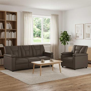 vidaXL bank / zetelstel 2 pcs Grijs Kunstleer, Verzenden, Nieuw