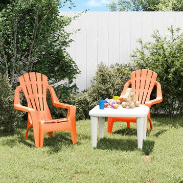 vidaXL Kindertuinstoelen 2 st hout-look 37x34x44 cm, Tuin en Terras, Tuinstoelen, Verzenden, Nieuw