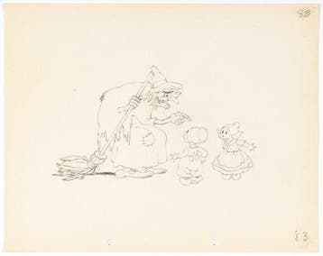 Walt Disney - 1 Original preliminary drawing - Silly