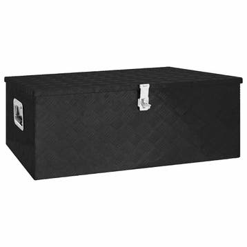 vidaXL Opbergbox 100x55x37 cm aluminium zwart, Verzenden, Nieuw