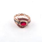 Zonder minimumprijs - Ring - 9 kt. Roségoud, Zilver Spinel -, Nieuw