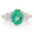 Ring - 14 karaat Geel goud - 1.90ct. tw. Smaragd - Diamant -, Nieuw