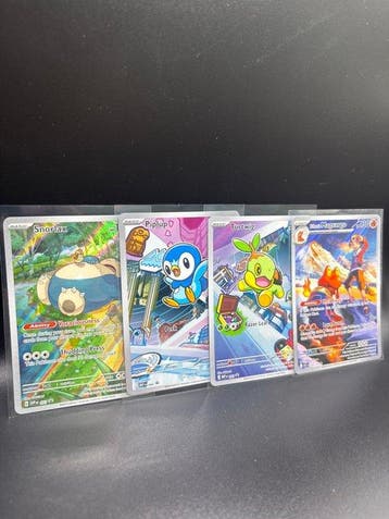 Pokémon - 4 Card Snorlax 151, First Partner & Ascended, Hobby & Loisirs créatifs