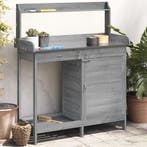 vidaXL Oppottafel met kast 110,5x45x124,5 cm massief, Verzenden