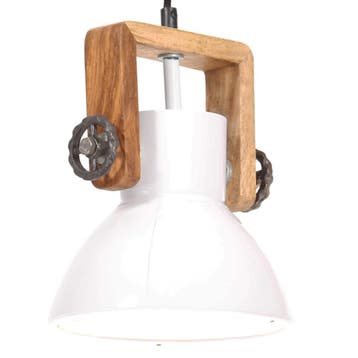 vidaXL Hanglamp industrieel rond 25 W E27 19 cm wit, Verzenden, Nieuw