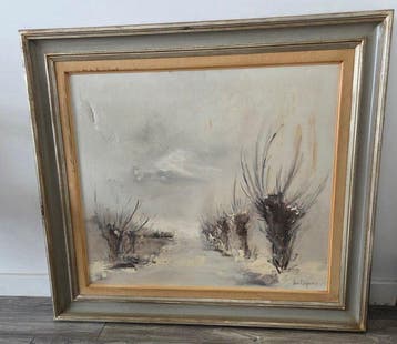 Leo Cleymans (1937-2023) - Expressionistisch winterlandschap, Antiek en Kunst, Kunst | Schilderijen | Klassiek