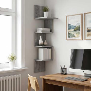 vidaXL Wandplank Muurmontage Grijs Sonoma 32 x 21 x 107 cm, Verzenden