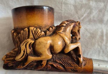 Meerschaum - Pijp - Sea Foam galopperend paard Oostenrijk