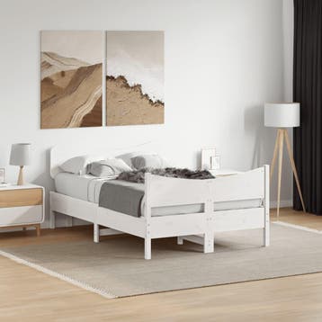 vidaXL Bedframe zonder matras massief grenenhout wit 120x200, Verzenden
