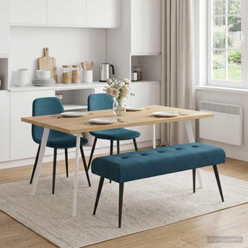 vidaXL Bank met knopen tufting Blauw 110 x 40 x 46 cm, Verzenden