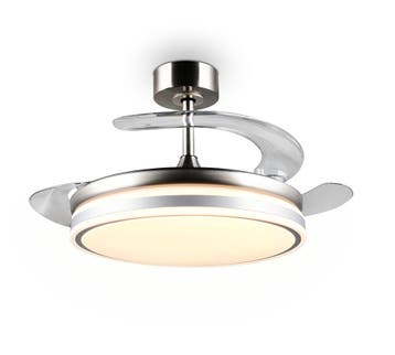 Trio VOLDA VENTILATOR plafondlamp | LED | nikkel mat met wit, Verzenden, Nieuw