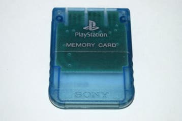Sony PS1 1MB Memory Card Transparant Blauw (PS1 Accessoires), Ophalen of Verzenden, Zo goed als nieuw