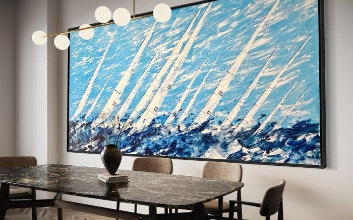 VOLHA - Driven by the Wind-XXL-Hand painted, Antiquités & Art, Art | Peinture | Moderne