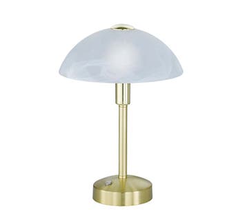 Trio DONNA tafellamp | LED | messing mat met albast | Ø 22,5, Verzenden, Nieuw