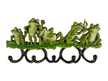 Porte-manteau - Fer - 5 grenouilles joyeuses