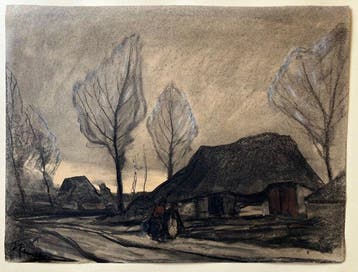 Eugen Kampf (1861-1933) - Dorfstraße mit Figuren