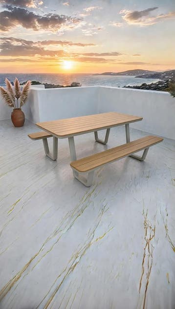 Luxe picknickbank aluminium 200x185cm (Tuinset, Tuin), Tuin en Terras, Ophalen of Verzenden, Nieuw
