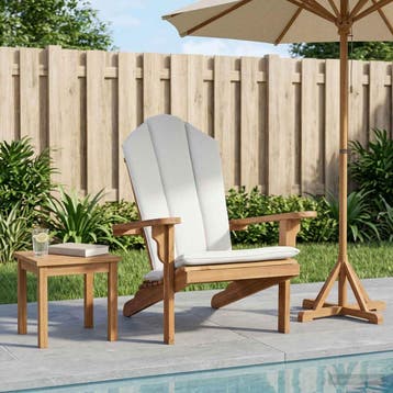 vidaXL Tuin Adirondack stoel Naturel Massief Teakhout, Jardin & Terrasse, Verzenden