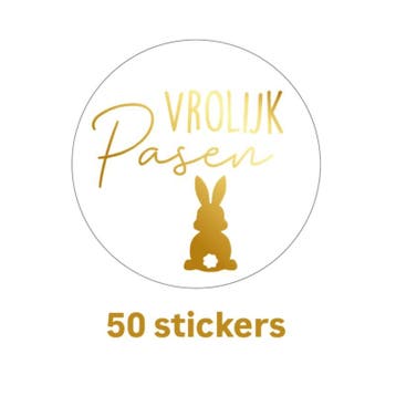 Vrolijk pasen - 50 stickers - Sluitstickers - paashaas -..., Verzenden, Sticker