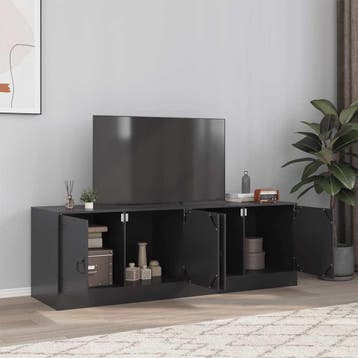 vidaXL Tv-meubelen 2 st 67x39x44 cm staal zwart, Verzenden