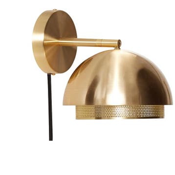 Hübsch Wandlamp Edge, Messingkleur - Ongebruikt, Verzenden, Zo goed als nieuw, Metaal, Eclectisch/Hollywood Regency