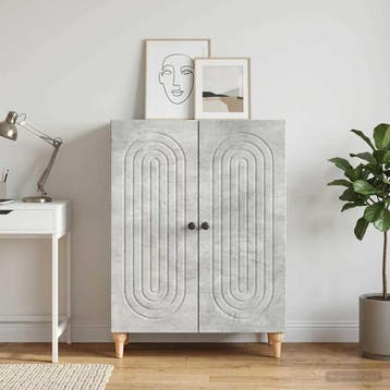 vidaXL Dressoir Betongrijs 66 x 34,5 x 90 cm Bewerkt hout, Verzenden